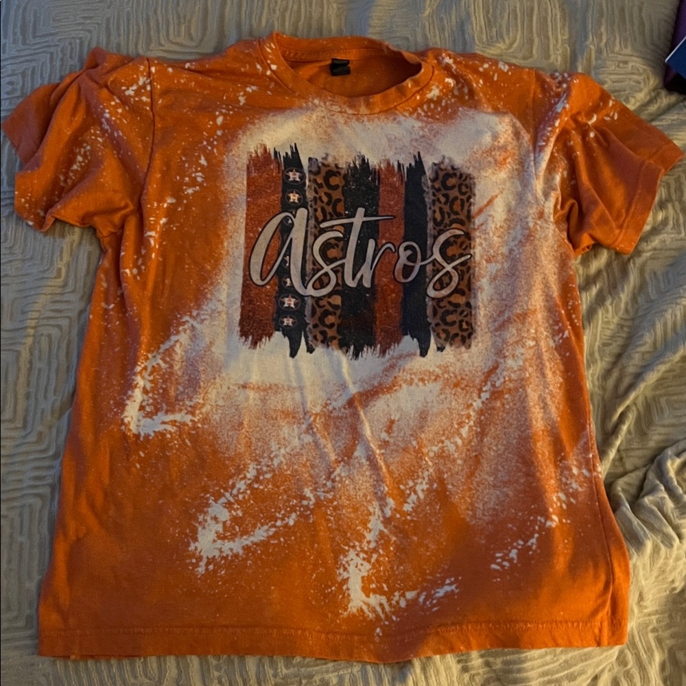 Astros adult Orange Graphic Tee size L #351